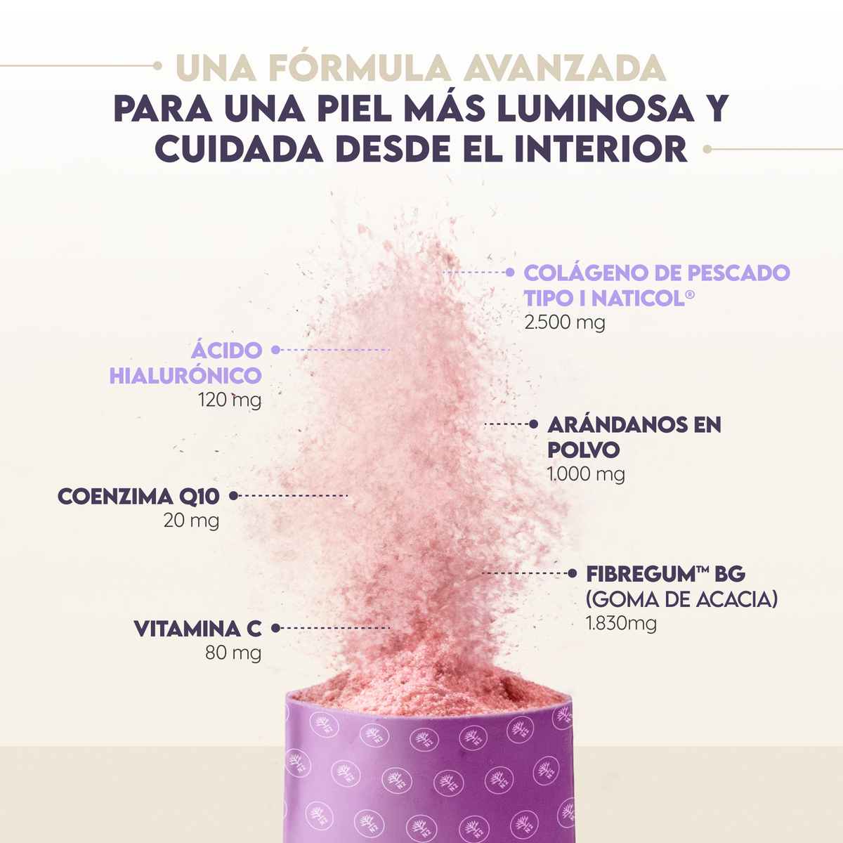 Ácido hialurónico y colágeno en polvo