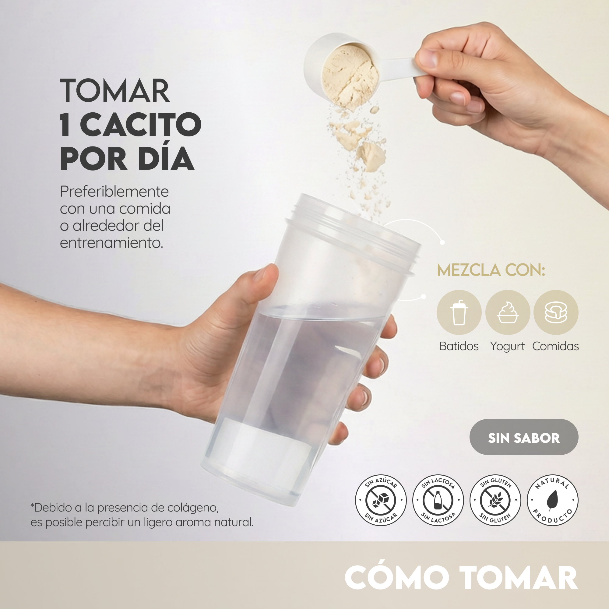 Creatina monohidrato y multi colágeno