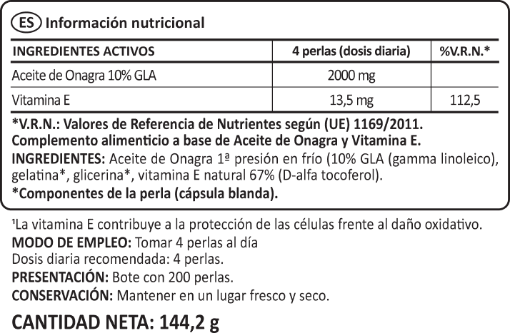 Aceite de onagra con vitamina E benefits