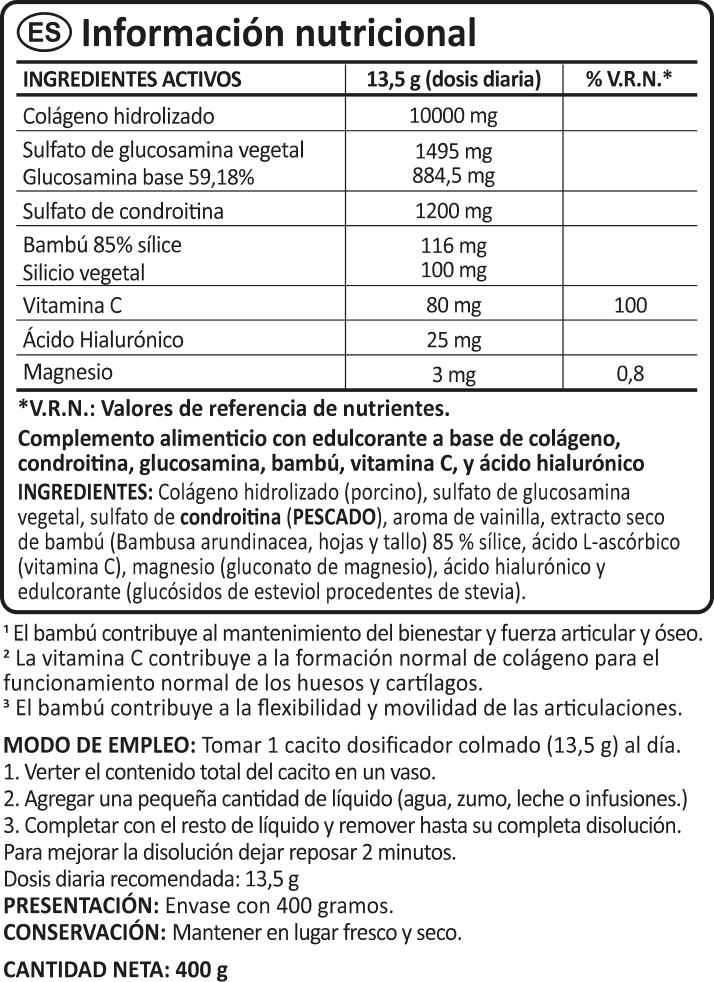Colágeno Con Glucosamina benefits