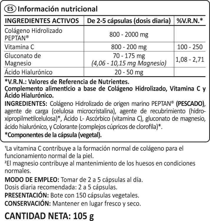 Colágeno Marino con Ácido Hialurónico 150 benefits