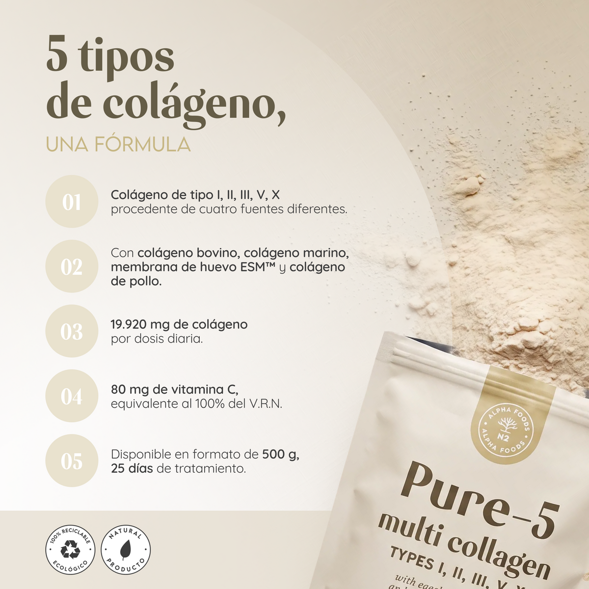 Pure-5 Multi Collagen 500g