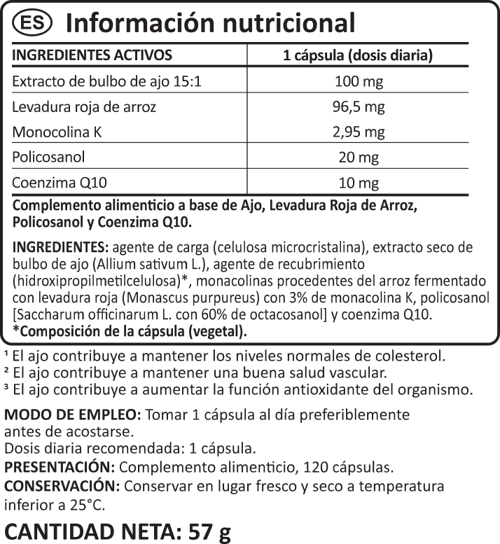 Levadura roja de arroz benefits